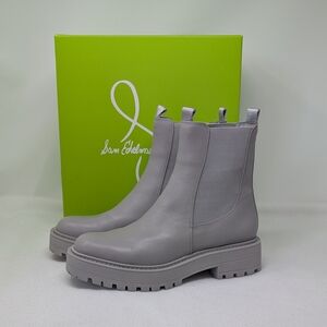 Women's Sam Edelman Laguna Pebble Grey Genuine Leather Ankle Booties-Size 8.5